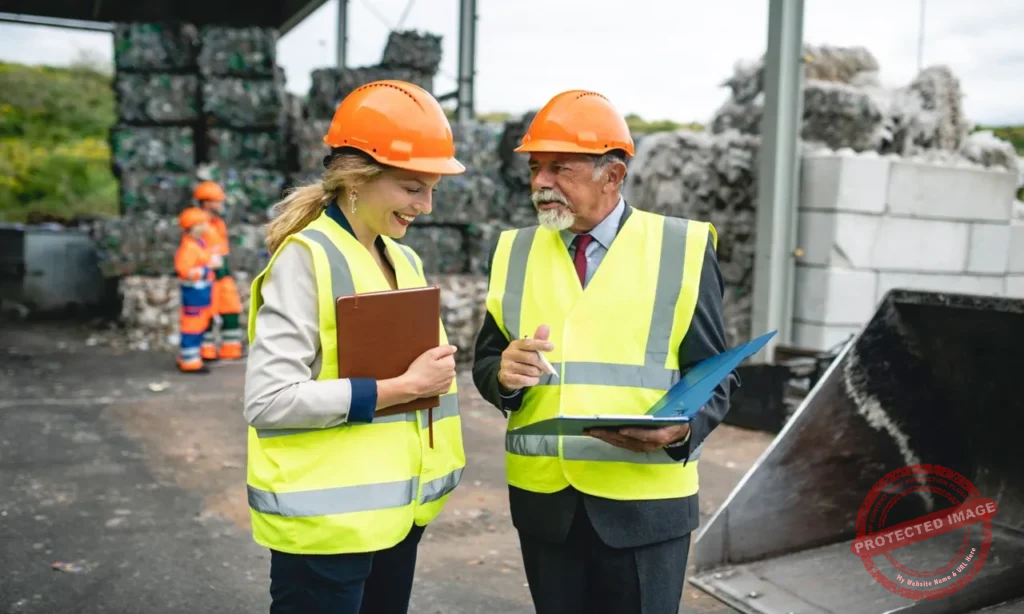 Hazardous waste attorney reviewing environmental compliance documents