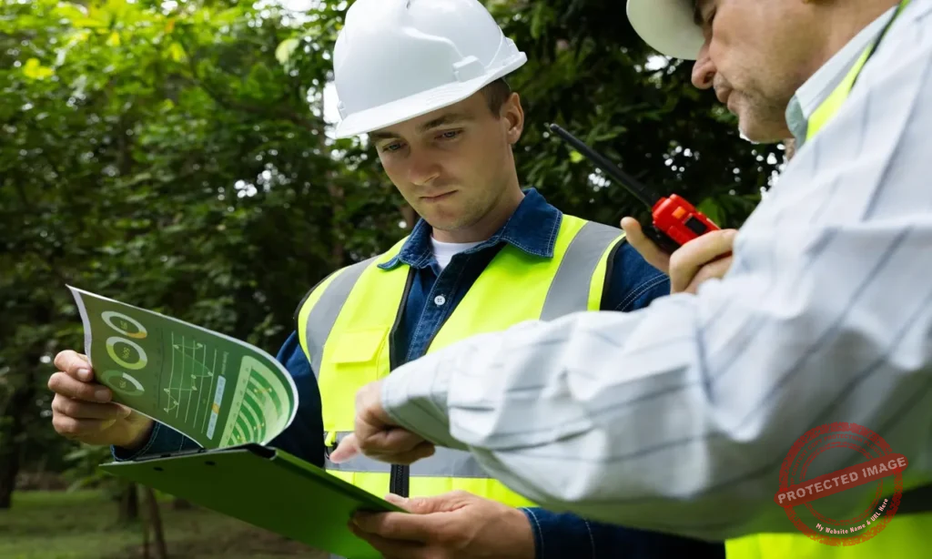 Environmental impact assessment attorney reviewing project compliance reports