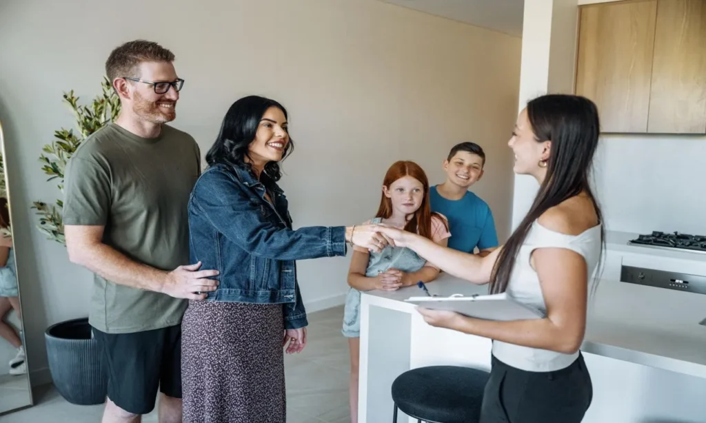 Professional real estate agent for home buyers helping families purchase residential properties with expert guidance.